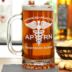 APRN Advanced Practice Registered Nurse 16 oz Beer Mug Glass