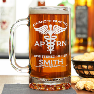 Personalized APRN Advanced Practice Registered Nurse 16 oz Beer Mug Glass