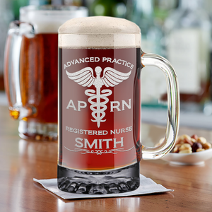 Personalized APRN Advanced Practice Registered Nurse 16 oz Beer Mug Glass