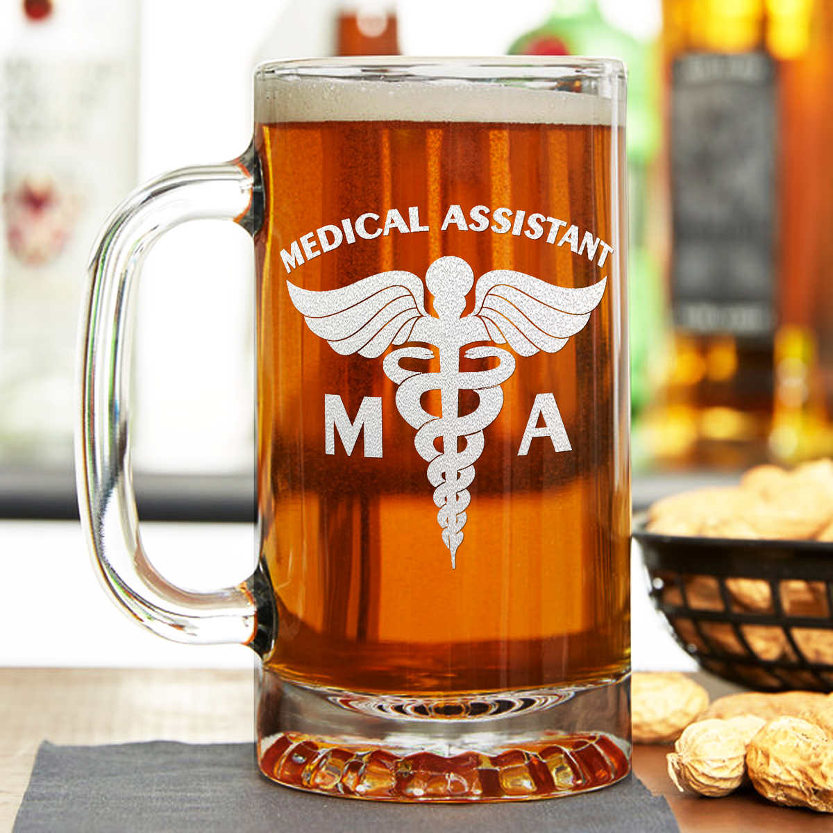 MA Medical Assistant 16 oz Beer Mug Glass