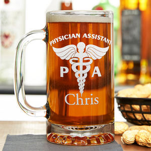 Personalized PA Physician Assistant 16 oz Beer Mug Glass