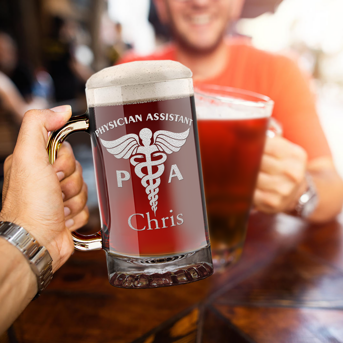 Personalized PA Physician Assistant 16 oz Beer Mug Glass