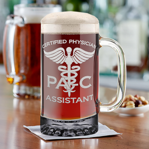 PA-C Certified Physician Assistant 16 oz Beer Mug Glass