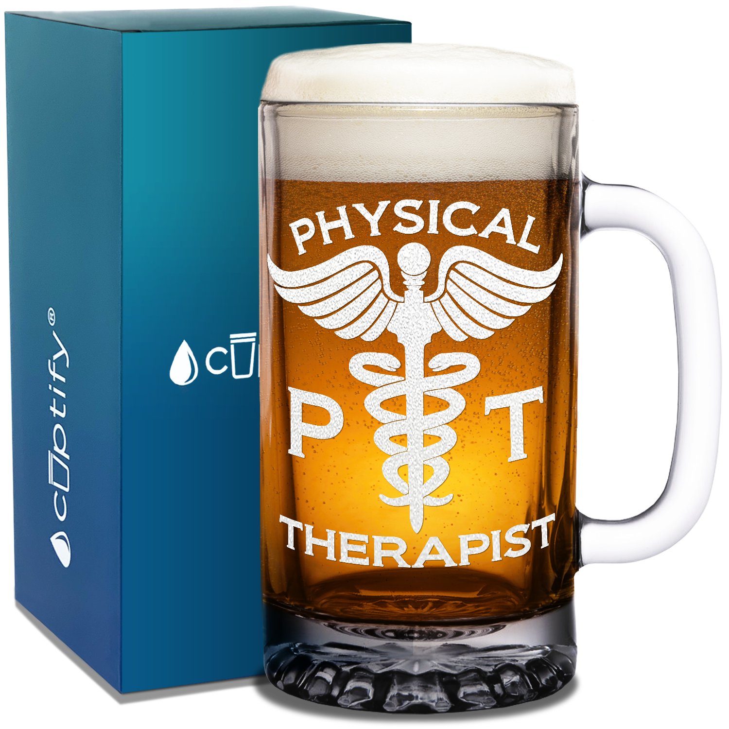 PT Physical Therapist 16 oz Beer Mug Glass