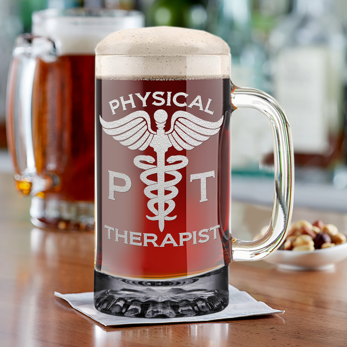 PT Physical Therapist 16 oz Beer Mug Glass