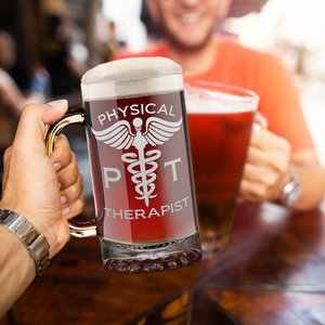 PT Physical Therapist 16 oz Beer Mug Glass