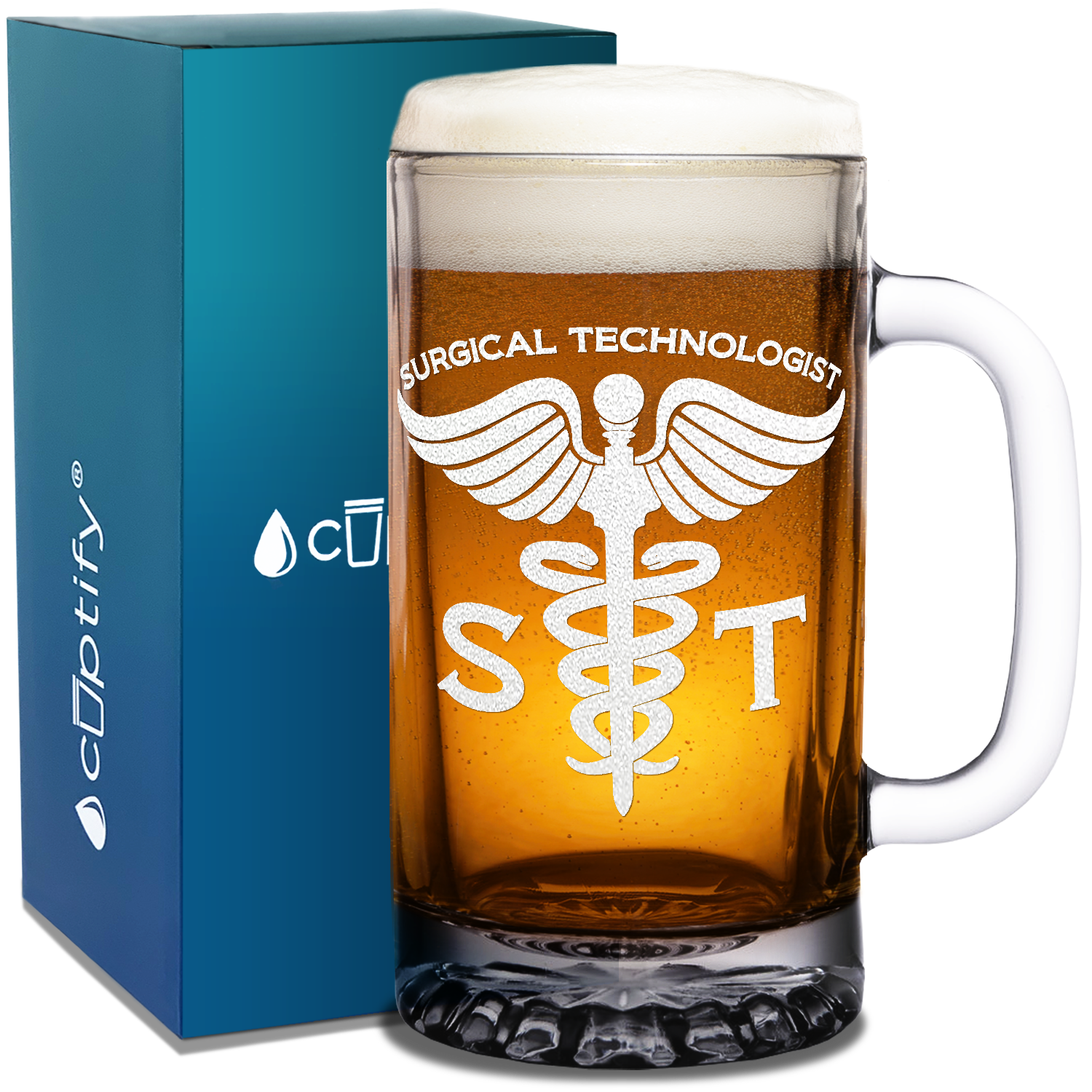 ST Surgical Technologist 16 oz Beer Mug Glass