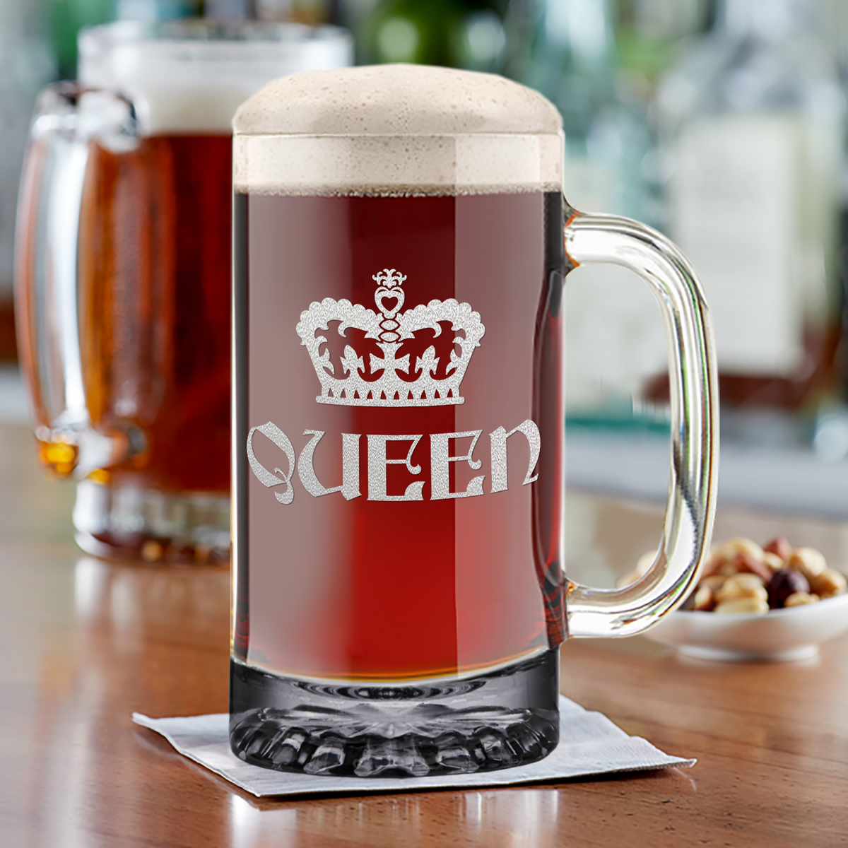 Queen 2022 16 oz Beer Mug Glass