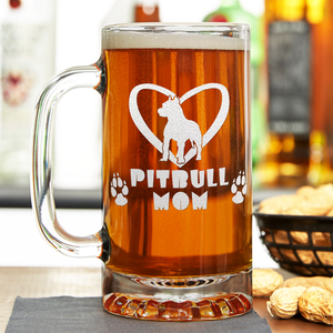 Pitbull Mom 2022 16 oz Beer Mug Glass