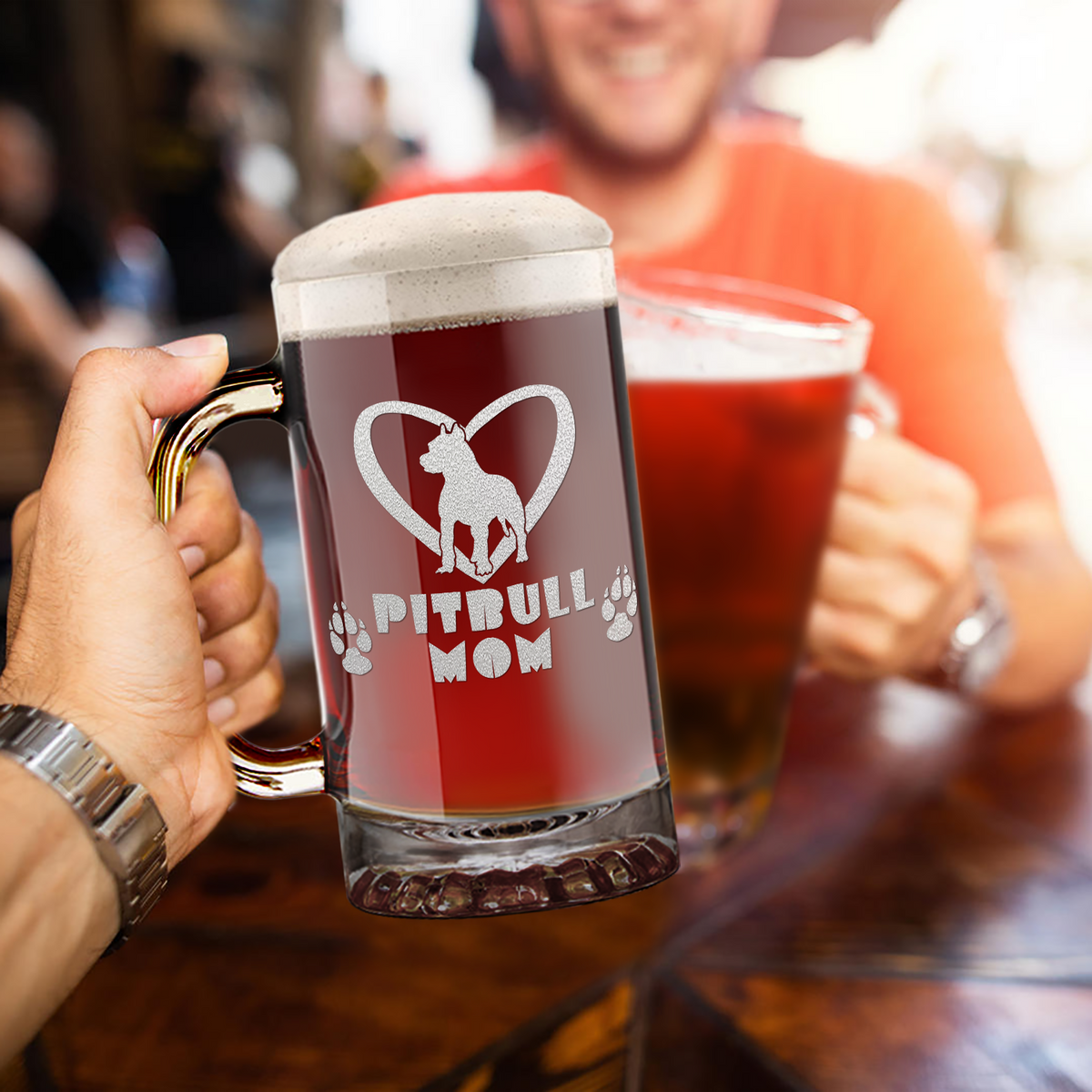 Pitbull Mom 2022 16 oz Beer Mug Glass