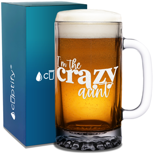 I'm The Crazy Aunt 16 oz Beer Mug Glass