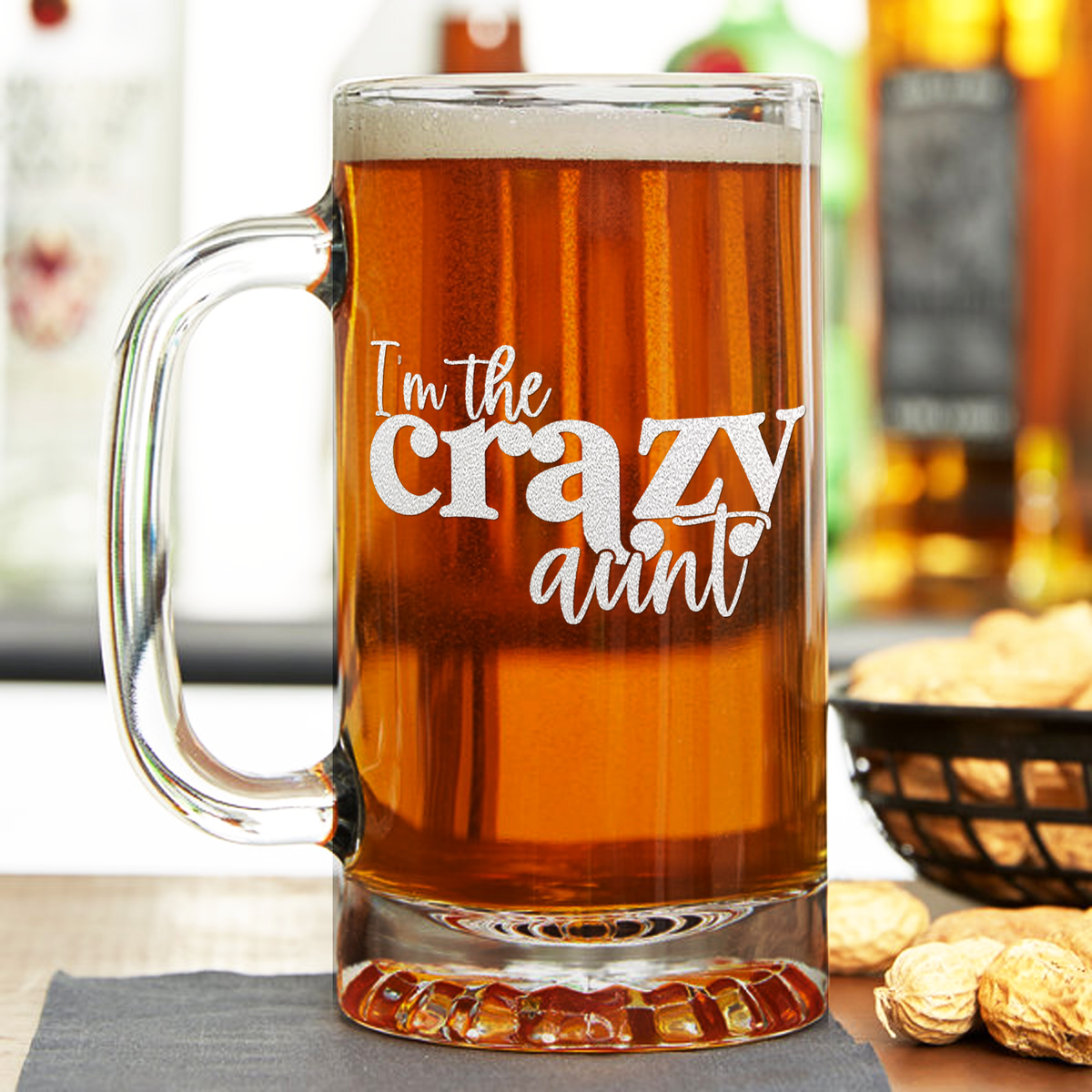 I'm The Crazy Aunt 16 oz Beer Mug Glass