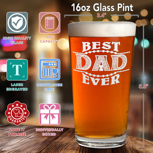 Best Dad Ever Beer Glass Pint