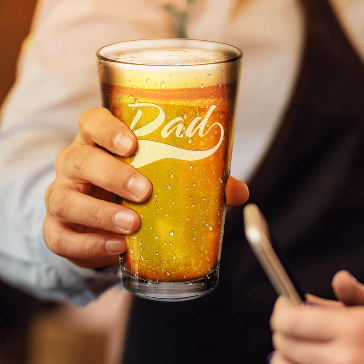 Dad Engraved Beer Pint Glass
