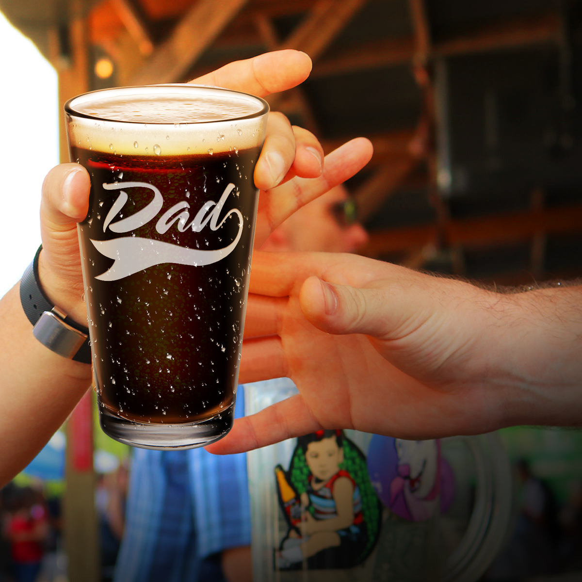 Dad Engraved Beer Pint Glass