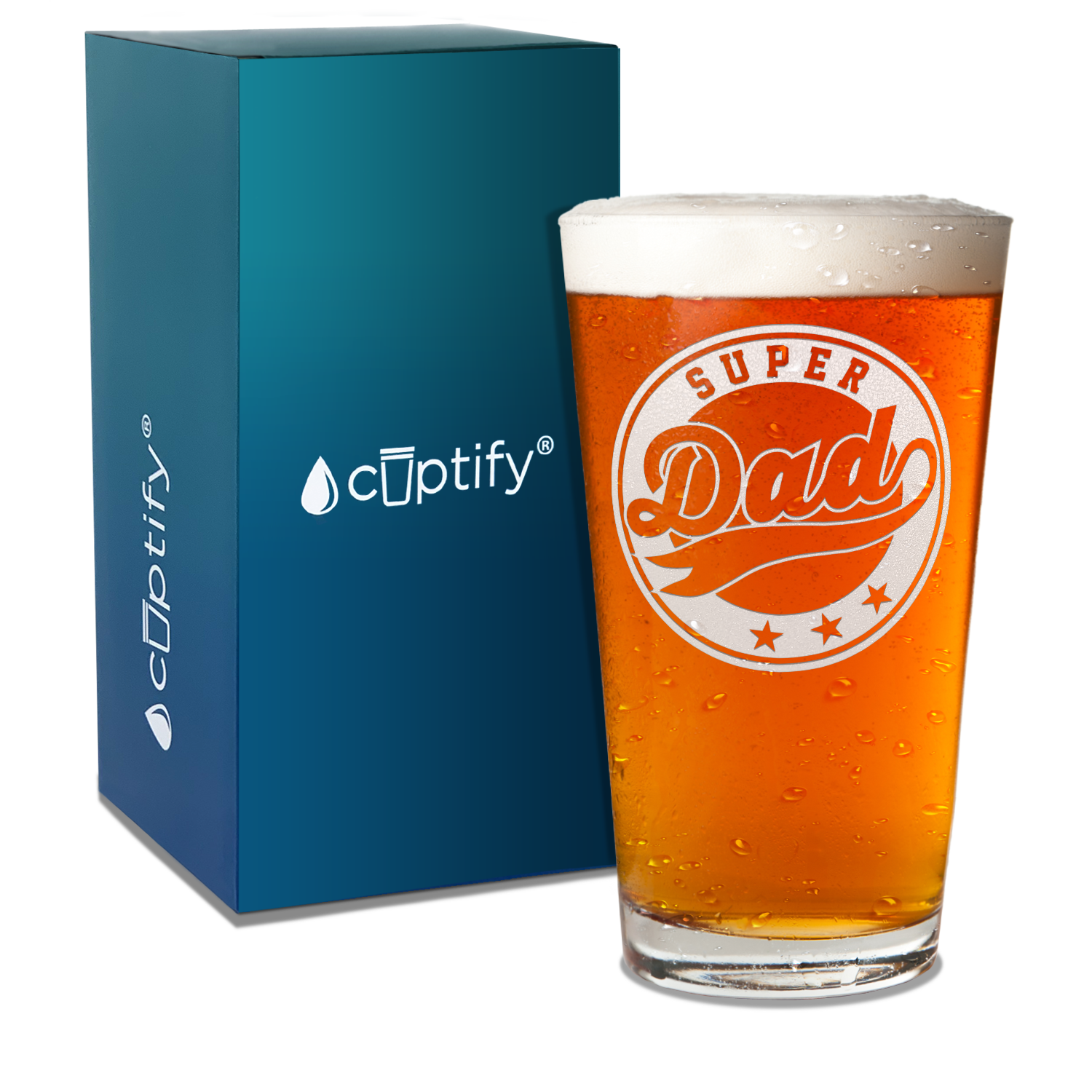 Super Dad Engraved Beer Pint Glass