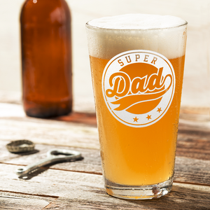 Super Dad Engraved Beer Pint Glass