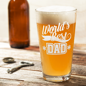 World's Best Dad Engraved Beer Pint Glass