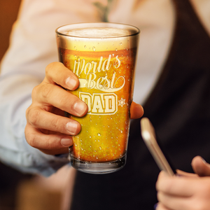 World's Best Dad Engraved Beer Pint Glass