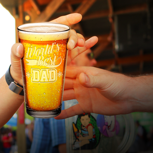 World's Best Dad Engraved Beer Pint Glass