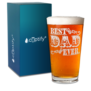 Best Dad Ever Engraved Beer Pint Glass