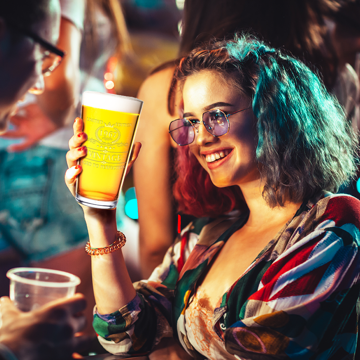 Birthday Vintage Old Established 1967 Glass Pint