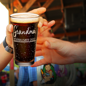 Grandma Established Beer Pint Glass