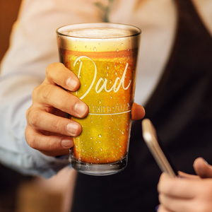 Dad Established Engraved Beer Pint Glass