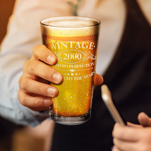 Vintage Aged To Perfection 2000 Glass Pint