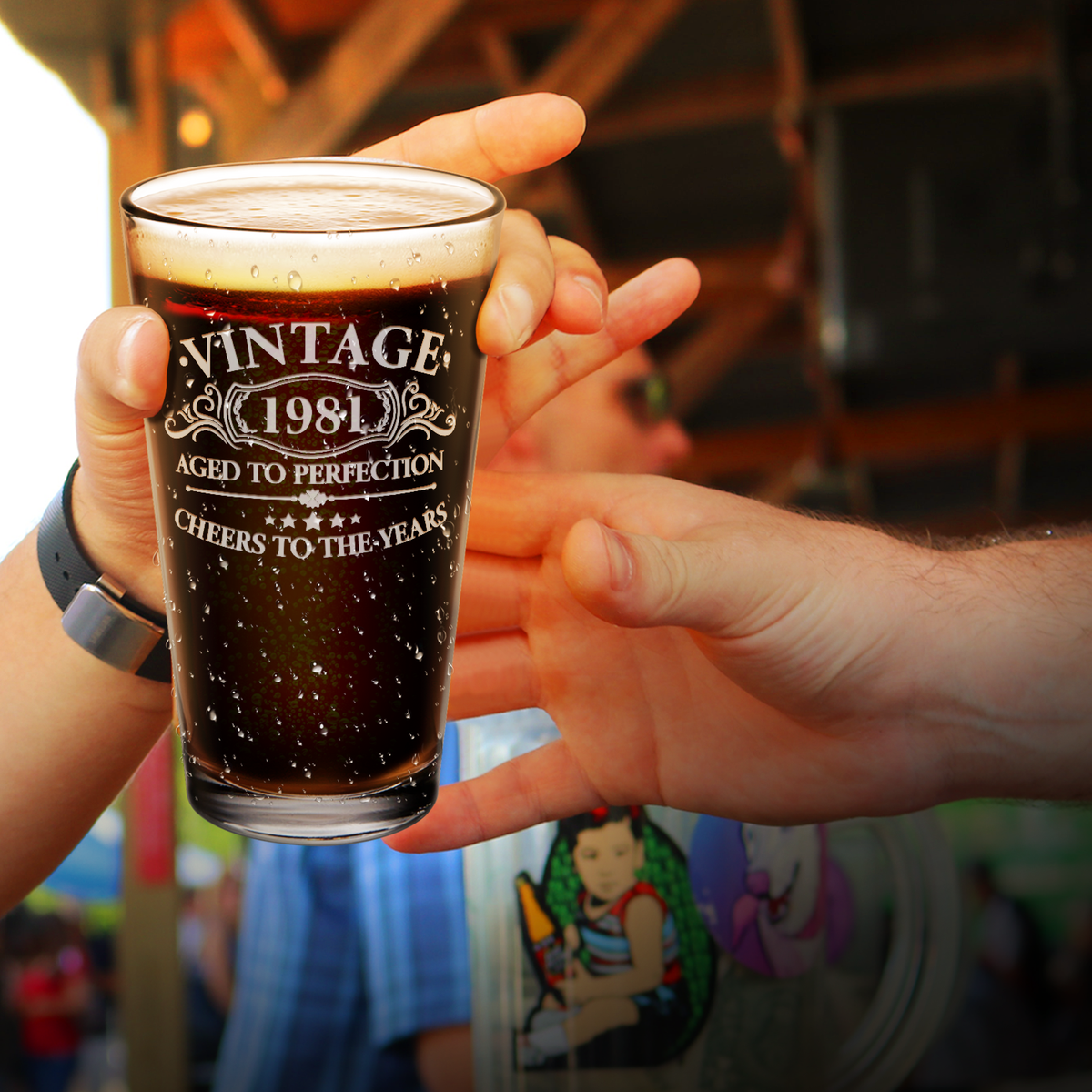 Vintage Aged To Perfection 1981 Glass Pint