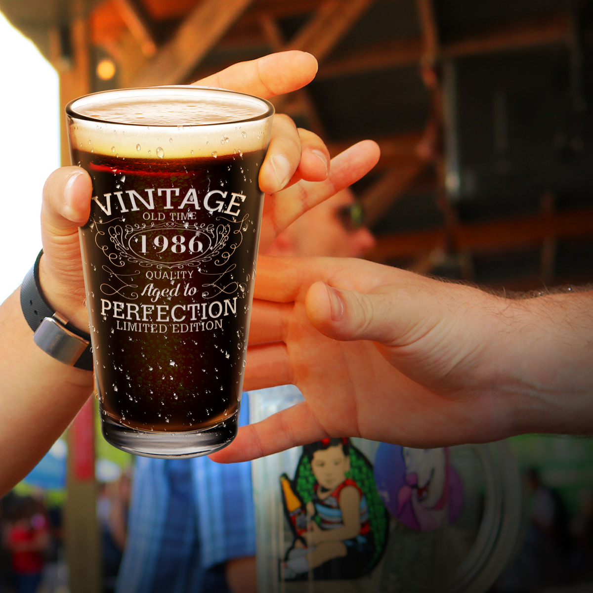 Birthday Vintage 1986 Quality Glass Pint