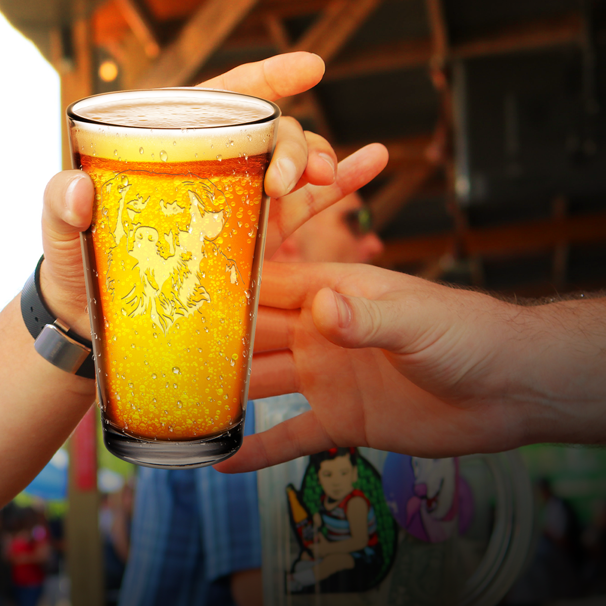 Golden Retriever Head Laser Engraved Beer Pint Glass