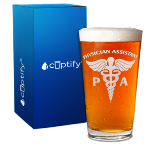 PA Physician Assistant Engraved 16oz Beer Pint Glass