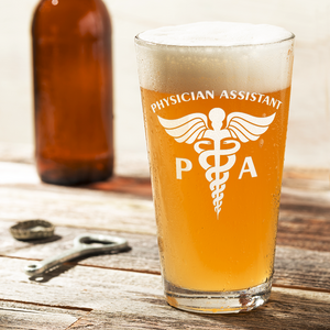 PA Physician Assistant Laser Engraved Beer Pint Glass
