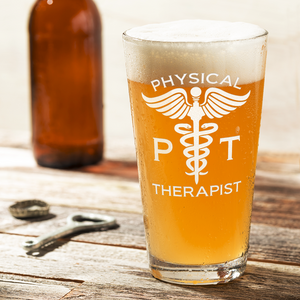 PT Physical Therapist Laser Engraved Beer Pint Glass