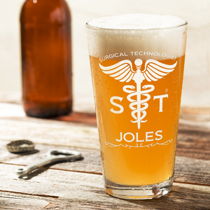 Personalized ST Surgical Technologist Laser Engraved Beer Pint Glass