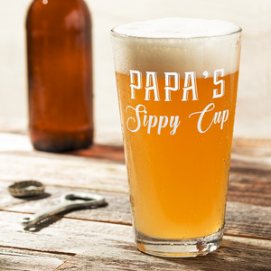 Papa's Sippy Cup Beer Pint Glass