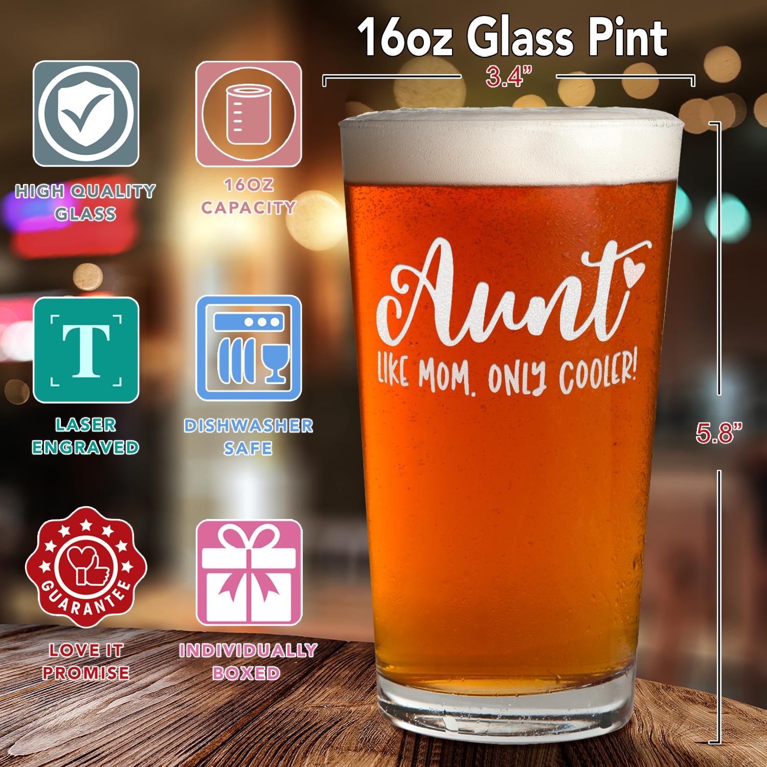 16 oz Beer Glass - Personalized