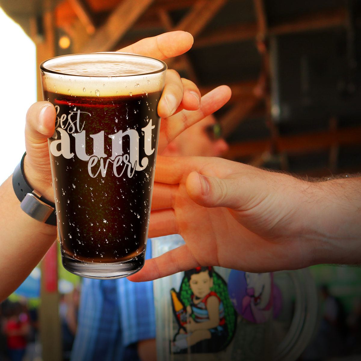 Best Aunt Ever Engraved Beer Pint Glass