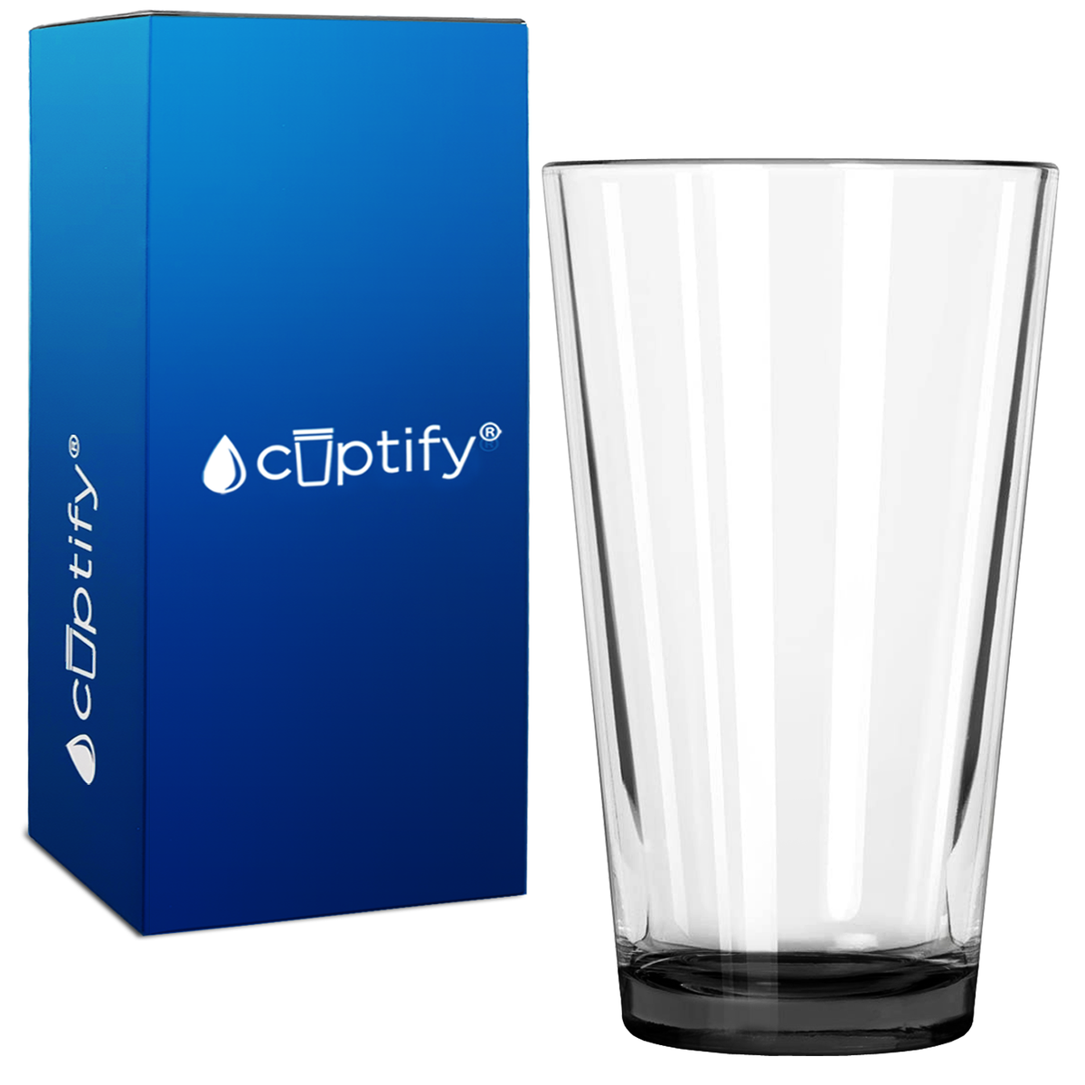 Cuptify Black Bottom 16oz Beer Pint Glass