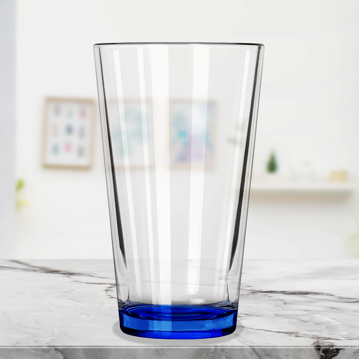 Cuptify Blue Bottom 16oz Beer Pint Glass