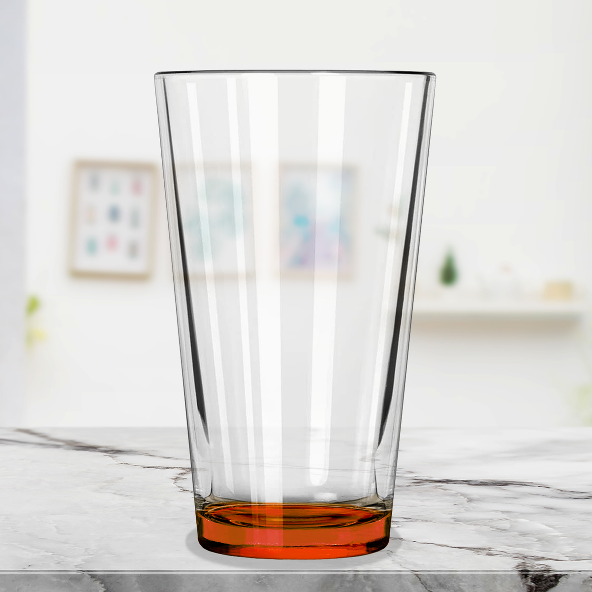 Cuptify Orange Bottom 16oz Beer Pint Glass