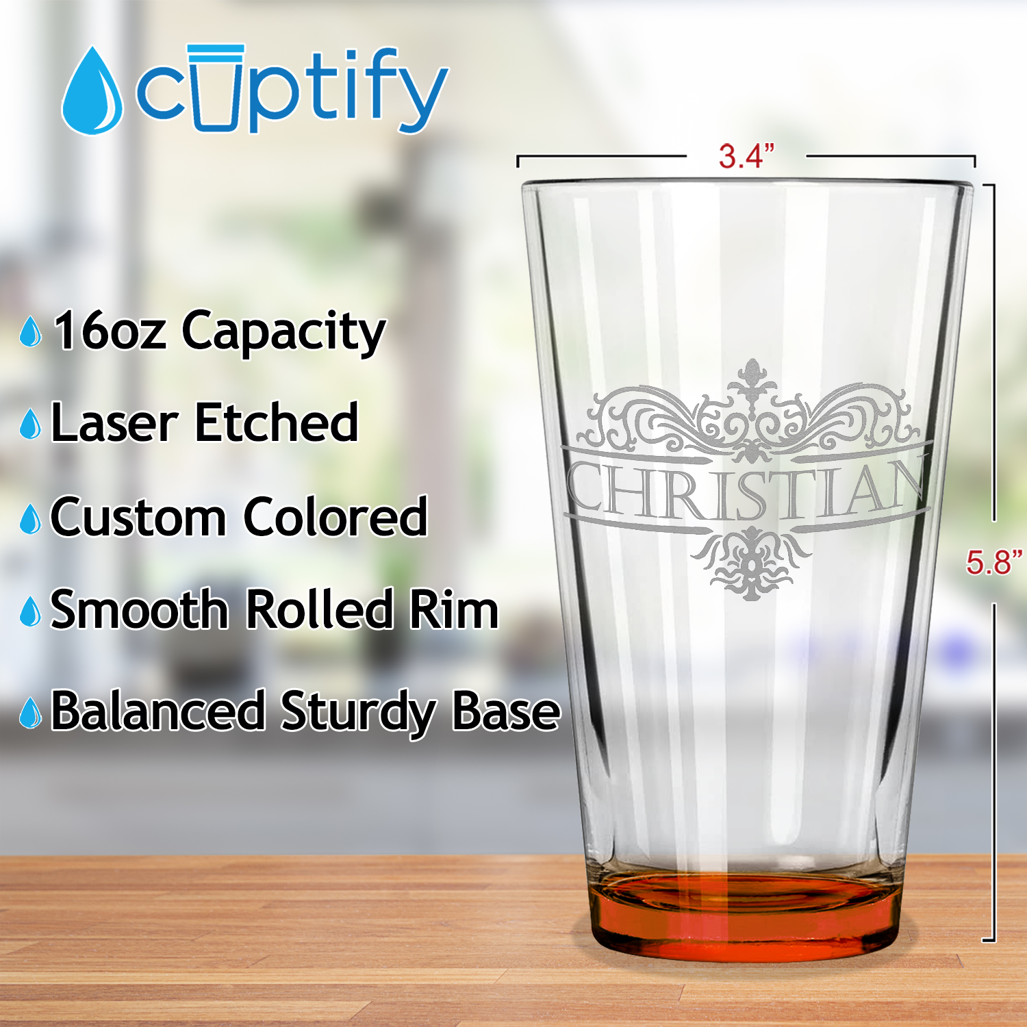 16 oz Custom Stainless Steel Pint Glass, Personalized Stainless Steel Pint  Glass