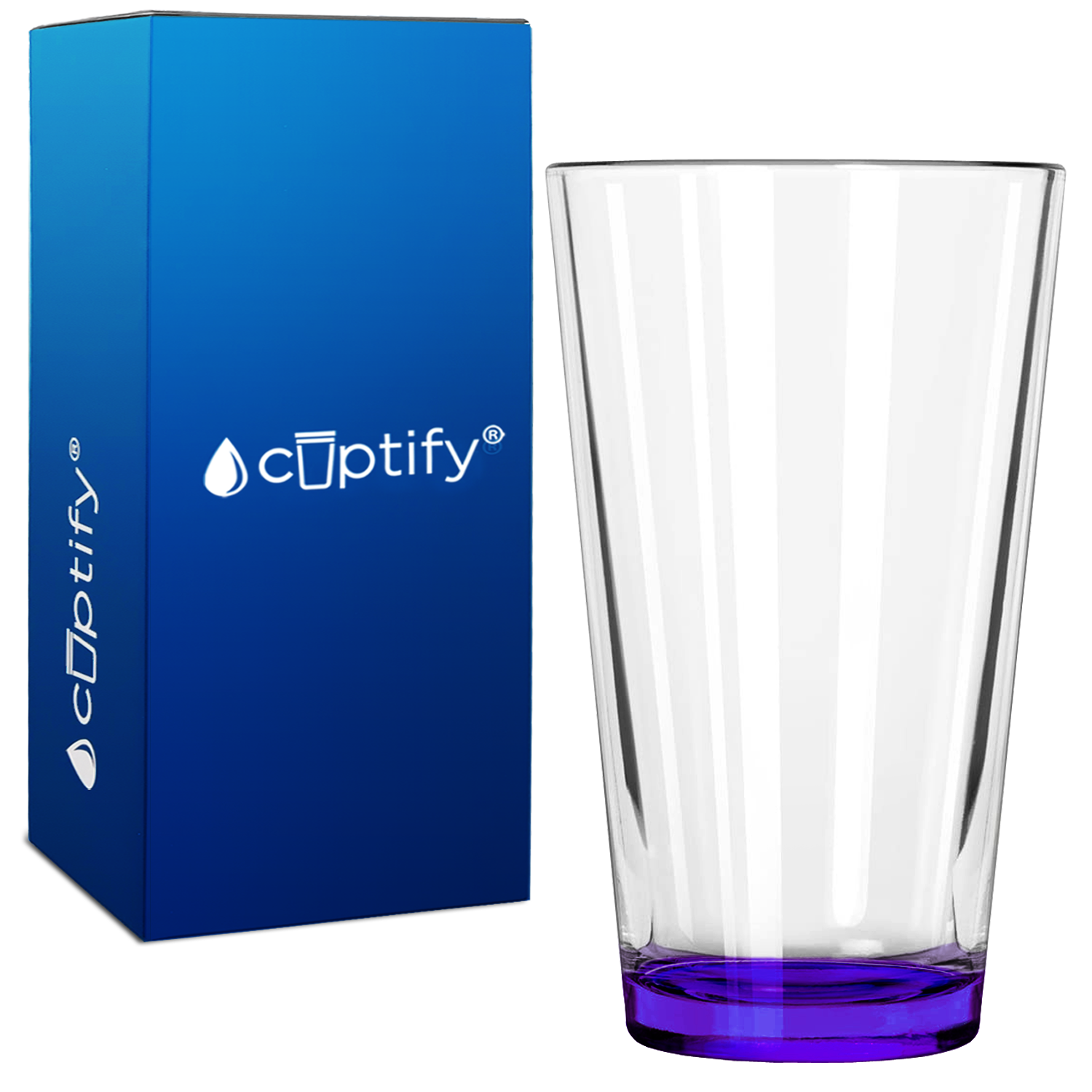 Cuptify Purple Bottom 16oz Beer Pint Glass
