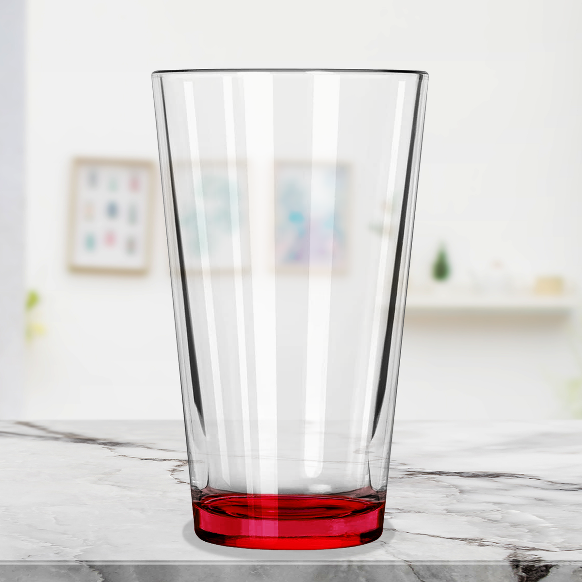 Cuptify Red Bottom 16oz Beer Pint Glass