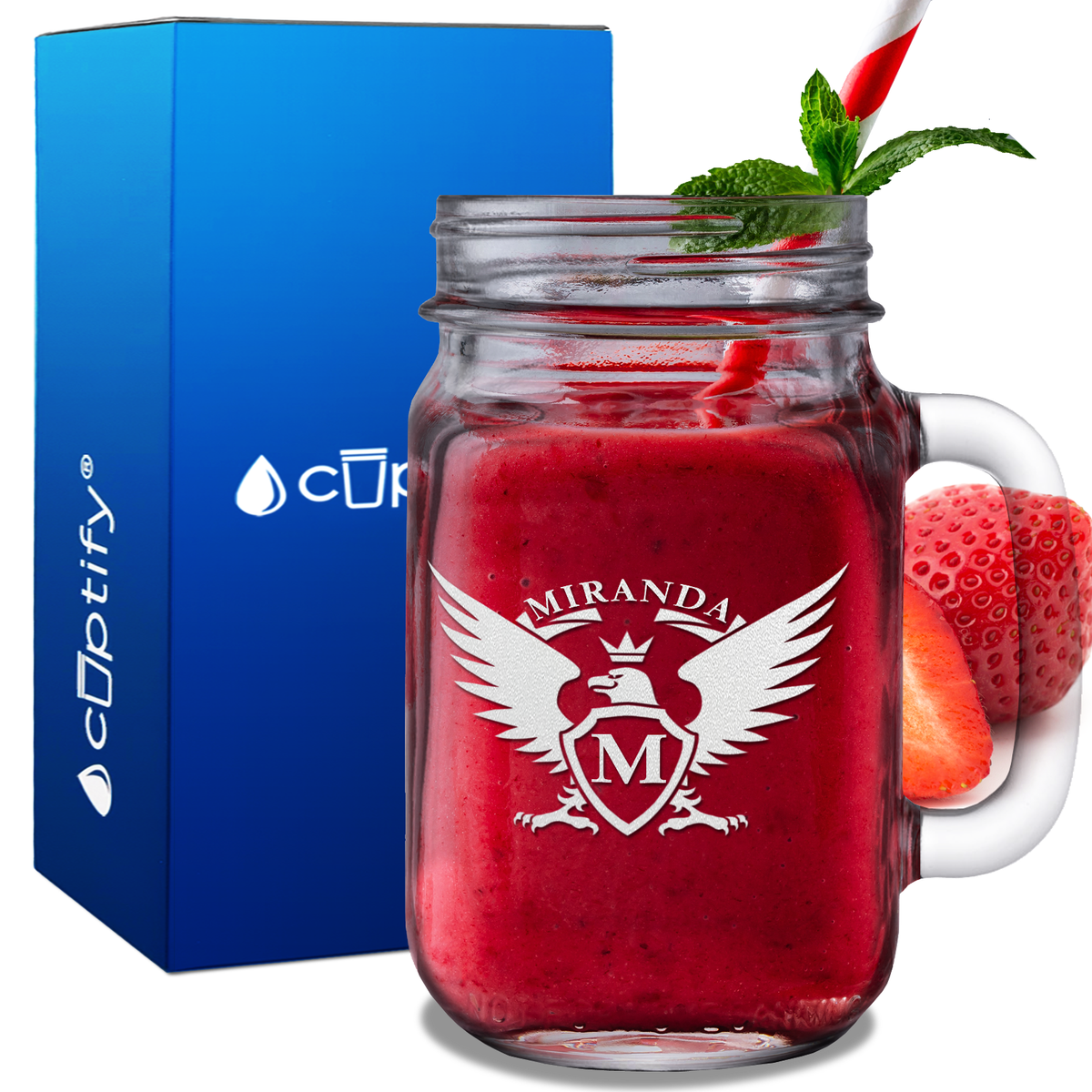 Personalized Eagle 16oz Mason Jar