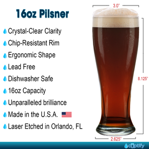 Cuptify 16oz Beer Pilsner Glass