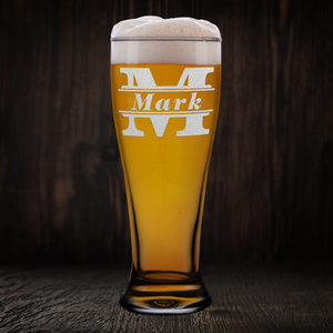 Personalized Initial Classic Block Beer Pilsner Glass