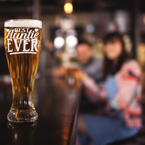 Best Auntie Ever Etched on 16 oz Glass Pilsner