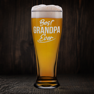 Best Grandpa Ever Etched on 16 oz Glass Pilsner